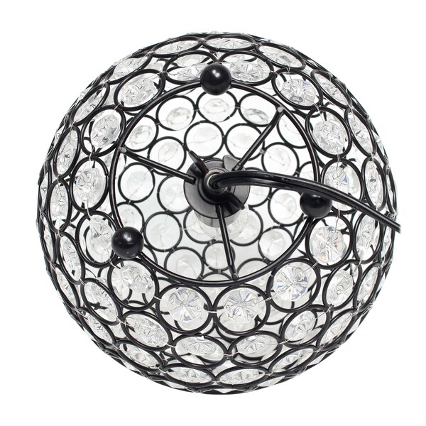 8 Contemporary Metal Crystal Round Sphere Glamourous Orb Table Lamp, Restoration Bronze